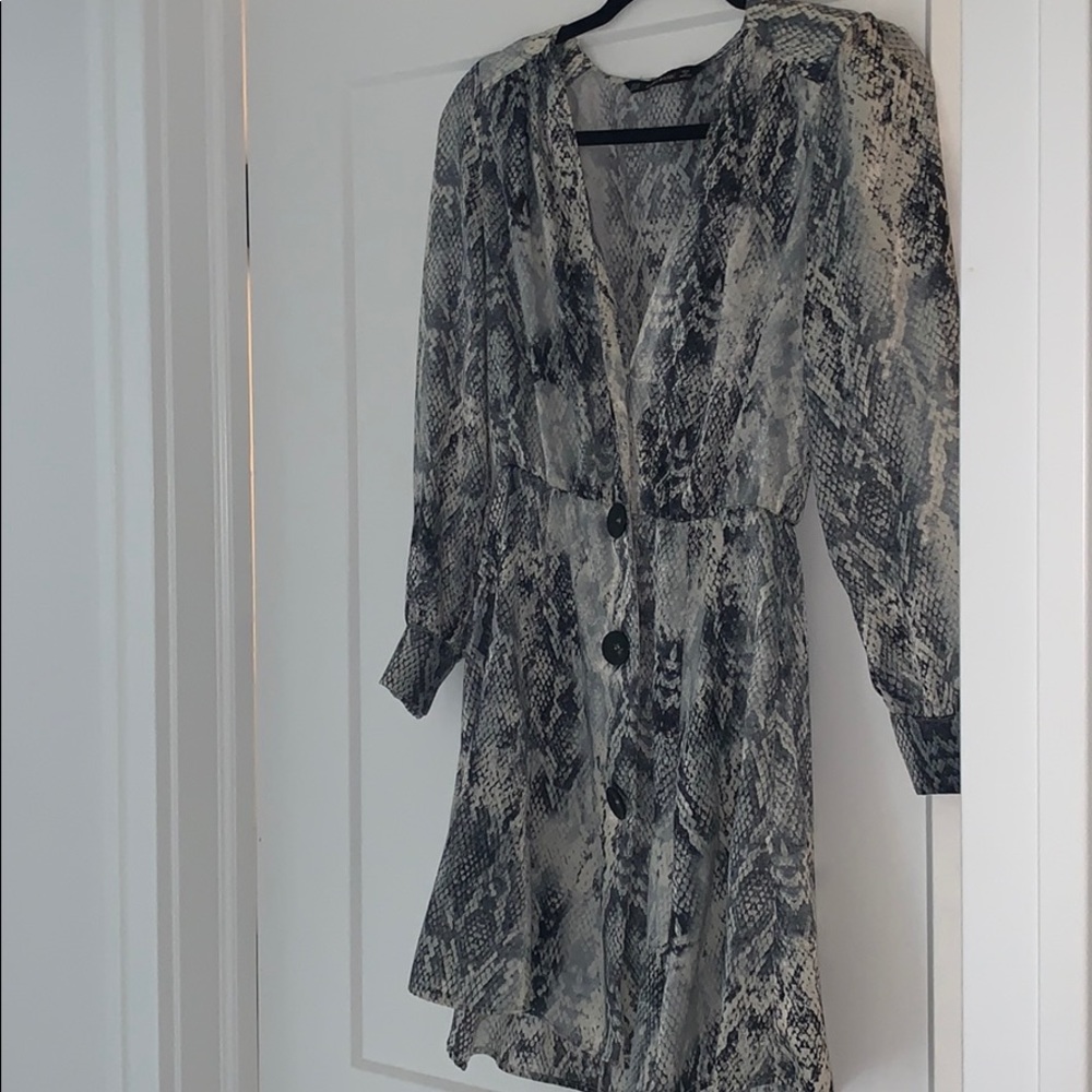 Zara satin snake print dress